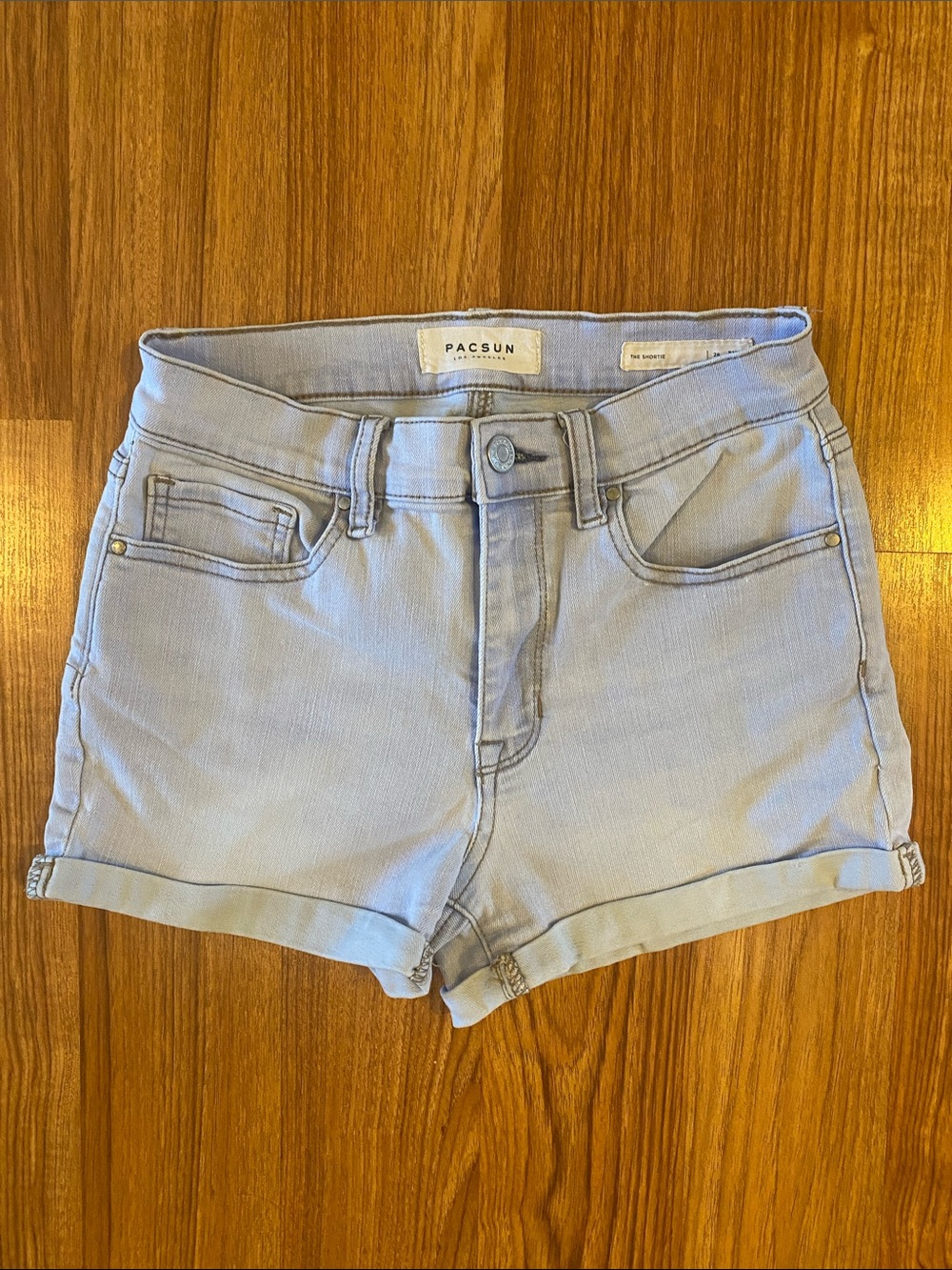 PacSun Light Blue High-Rise Denim Shorts